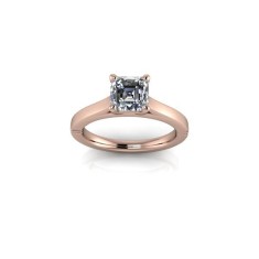 Inel de logodna din aur roze 14K, piatra zirconiu - 48