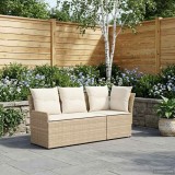 vidaXL Canapea cu braț &icirc;n grădină cu canapea colțară 2 Bucată Ratan PE 42025373
