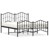 Cumpara ieftin Cadru pat metalic cu tablie de cap/picioare , negru, 150x200 cm
