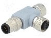 Adaptor in T M12 tata, 5 pini, CONEC - SAL-12-TS5-TK5-TK5