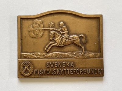 Placheta suedeza de tir, anul 1955 - Asociația suedeză de tir cu pistol foto
