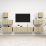 VidaXL Set dulapuri TV, 8 piese, stejar sonoma, lemn prelucrat