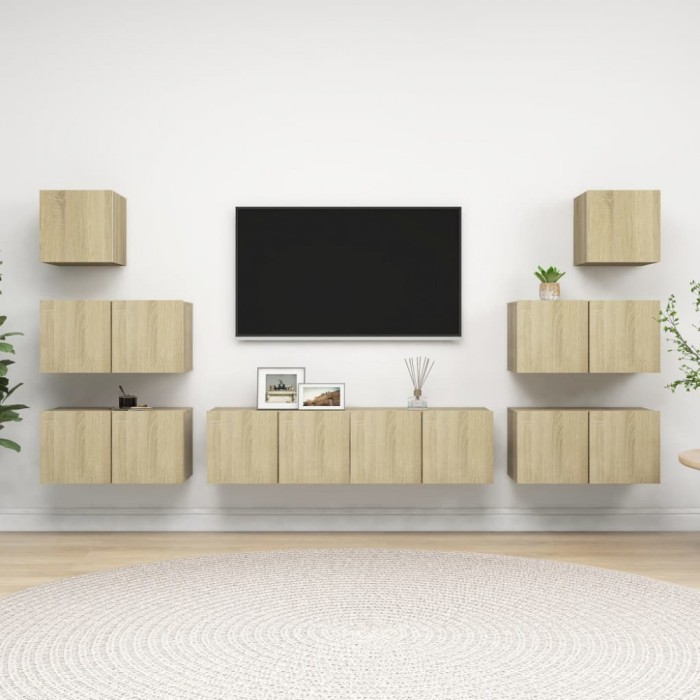 vidaXL Set dulapuri TV, stejar Sonoma, 8 piese, PAL