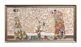 Cumpara ieftin Tablou inramat celebru pictat manual living, dormitor, Copacul vietii, 150x80cm ulei pe panza, reproducere Gustav Klimt
