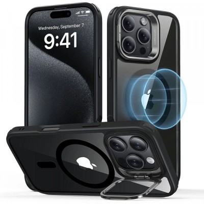 Husa MagSafe pentru Apple iPhone 16 Pro, ESR, Classic Hybrid Kickstand, Neagra Transparenta foto