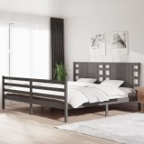 VidaXL Cadru de pat, gri , 200x200 cm, lemn masiv de pin