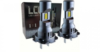 Set 2 becuri LED H7, 55W, lumina alb-rece, 25.000 Lumeni, Fara cablu si ventilator inclus foto