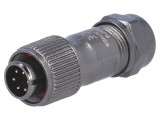 Mufă ST12 tată PIN 6 IP67 5A 125V pentru cablu 5-8mm