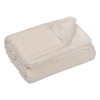 Cuvertura Fotoliu Sherpa 160x130cm Ecru, Poliester, Imitatie Blana, Patura Decorativa