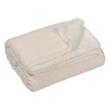 Cuvertură Fotoliu, Sherpa, 2 Straturi, Culoare Ecru, Dimensiuni 160x130cm, Poliester, Oem