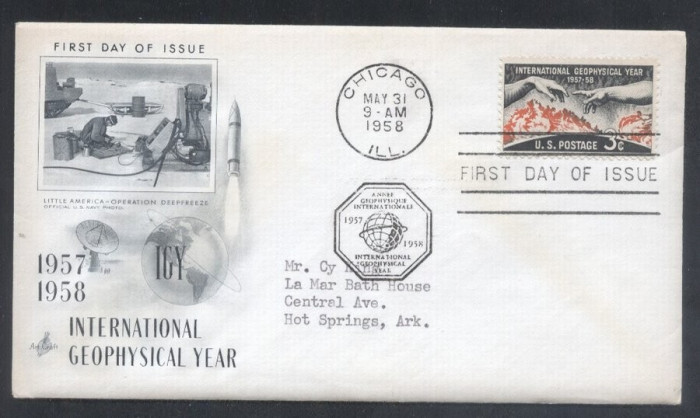 United States 1958 Geophysical year FDC K.572
