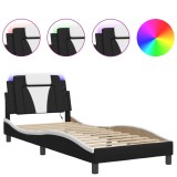Cumpara ieftin Cadru de pat Viana cu LED fara saltea negru/alb 90x200 cm
