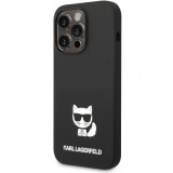 Husa pentru Apple iPhone 14 Pro, Karl Lagerfeld, Liquid Silicone Choupette, Neagra KLHCP14LSLCTBK