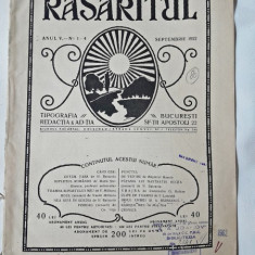 Revista Rasaritul, anul V, nr.1-4/1922 (din cuprins, versuri de V.Militaru)