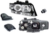 Far Audi A4 (B6) 11.2000-11.2004, TYC 20-0008-05-2, partea stanga, tip bec H7+H7 electric, cu soclu bec, fara motoras