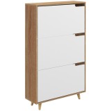 HOMCOM Dulap pentru Pantofi cu Economie de Spațiu cu 3 Sertare și Raft Reglabil, Suport Subțire pentru, 72x24x119 cm, Alb | Aosom Romania