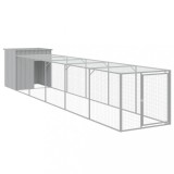 Cotet pui cu incinta gri deschis 110x609x110 cm otel galvanizat GartenMobel Dekor, vidaXL