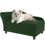 PawHut Canapea c&acirc;ini pisici pe picioare cu depozitare stil modern perne de șezut detașabile 76 x 45 x 43 cm verde | Aosom Romania