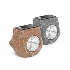 Lampa solara cu LED-uri pentru exterior - &amp;quot;grey stone&amp;quot; - alb rece - 80 x 56 x 70 mm foto