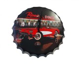 Ceas de perete in forma de capac de bere, Rosies Diner, Metal, 40 cm, 540922X