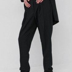 Herskind Pantaloni Brenda femei, culoarea negru, model drept, high waist