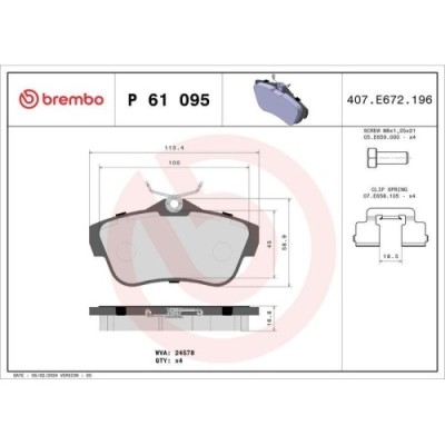 Placute frana Citroen Jumpy 2 (Vf7) 01.07-03.16-; Fiat Scudo Box (270 272) 01.07-03.16; Peugeot Expert 01.07-, Partner (5 G) 03.97-07.08; Toyota Proa foto