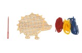 Set Cusut Arici - Kit Creativ DIY, Copii &amp; Adulti, Include Sablon Lemn, Fire, Ac Plastic - Artizanat, Cadou Original