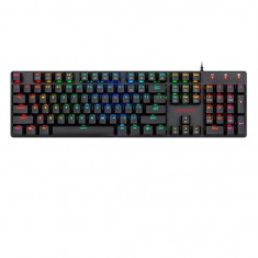 Tastatura gaming mecanica Redragon Shrapnel neagra iluminare RGB switch-uri rosii foto