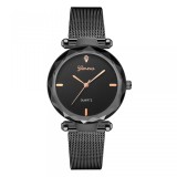 Cumpara ieftin Ceas Dama Geneva Bendis Black Elegant, Quartz, Curea Metal Negru, Afisaj Analogic