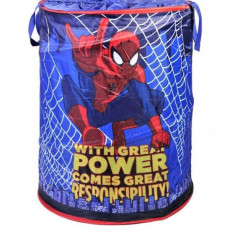 Cos pliabil cu capac pentru jucarii, Design Spiderman,46x57 cm