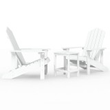 Cumpara ieftin Scaune de gradina Adirondack cu masa, alb, HDPE
