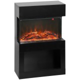 HOMCOM Șemineu electric cu efect de flacără colorată, 1000W/2000W și telecomandă | Aosom Romania