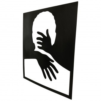 Decoratiune perete Krodesign Man Silhouette, lungime 50x43 cm, negru foto