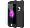 Husa Full Cover 360&deg; (fata + spate + geam sticla) pentru iPhone 6 Plus / 6S Plus, Negru