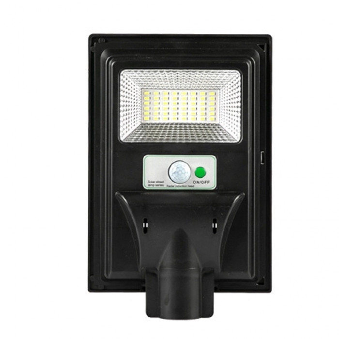 Lampa solara stradala Flippy, cu telecomanda, senzor de miscare si lumina, suport prindere, 48 LED-uri, IP65, ABS, 5AH, 50W, temperatura culoare 6500K