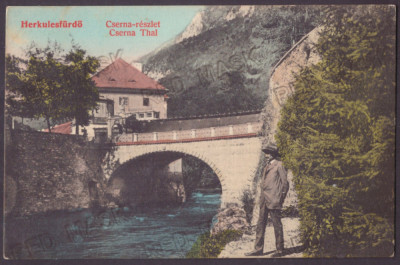 1003 - Baile HERCULANE Caras-Severin, river Cerna, Romania - old postcard - 1909 foto