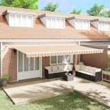 Marchiză automată retractabilă cu dungi multicolore 600x300 cm