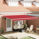 VidaXL Marchiză Retractabilă Automată Roșie 450x350 cm, Tesătură de &Icirc;nlocuire pentru Marchiză vidaXL de 4.5x3.5 m Roșie