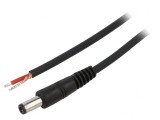 Cablu DC 5,5/2,5 mm negru 1,5m, WEST POL