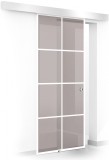 Usa culisanta Boss &reg; model Residence alb 60x215 cm, sticla bronz 8 mm, glisanta in ambele directii
