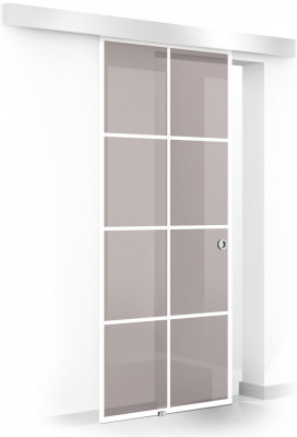 Usa culisanta Boss &amp;reg; model Residence alb, 80x215 cm, sticla bronz 8 mm, glisanta in ambele directii foto