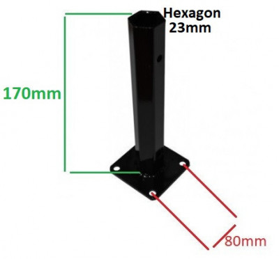 Manicot roata motocultor baza patrata (h 170mm - Hexagon 23mm) foto