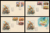 1990 Romania, 4 FDC Revolutia Populara (serie + colita), LP 1242 &amp; LP 1243, Romania de la 1950, Istorie
