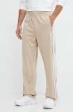 Adidas Originals pantaloni de trening Adicolor Classics Firebird culoarea bej, cu imprimeu, IY9894