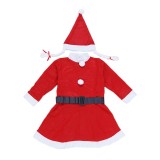 Costum craciunita pentru fata 4-6 ani, 3 piese polar, rosu
