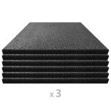 Plăci de protecție la cădere 18 buc. negru 50x50x3 cm cauciuc