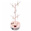 Cutie de bijuterii, flippy, rotativa, cu suport tip ramura, 36.5 x 14 cm, din abs+pp, roz