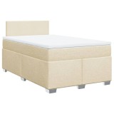 Cumpara ieftin Pat continental cu saltea, crem, 120x190 cm, textil