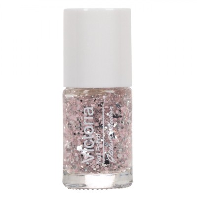 Lac de Unghii, Victoria, Glitter Collection, Culoare Roz Argintiu, Capacitate 6ml foto