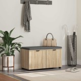 vidaXL Bancă pentru hol cu pernă cu ușă Stejar Sonoma 80 x 38 x 46 cm 891482